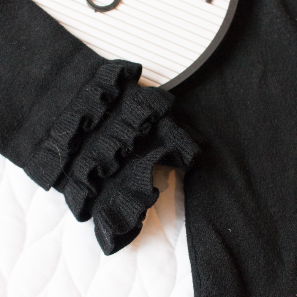 ZARA | Knit Long Sleeve High Neck Ruffle Dress - Picture 3 of 7
